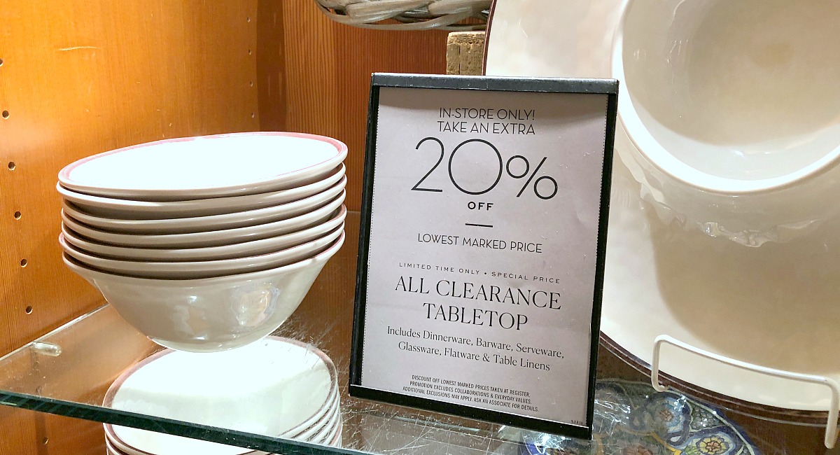shop pottery barn with these money-saving tips – clearance signage in store