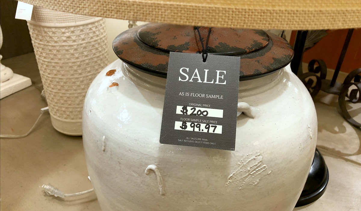 shop pottery barn with these money-saving tips – lamp floor sample with 50% off