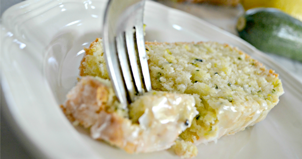 slice of homemade lemon zucchini bread