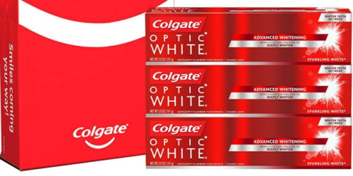 Amazon: Colgate Optic White Toothpaste 3-Pack Only $7 Shipped + More Colgate Deals