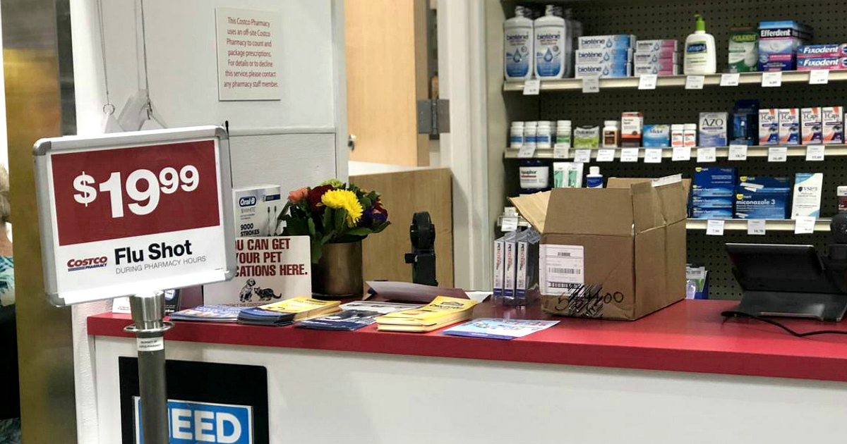 Costco offering affordable flu shots sign