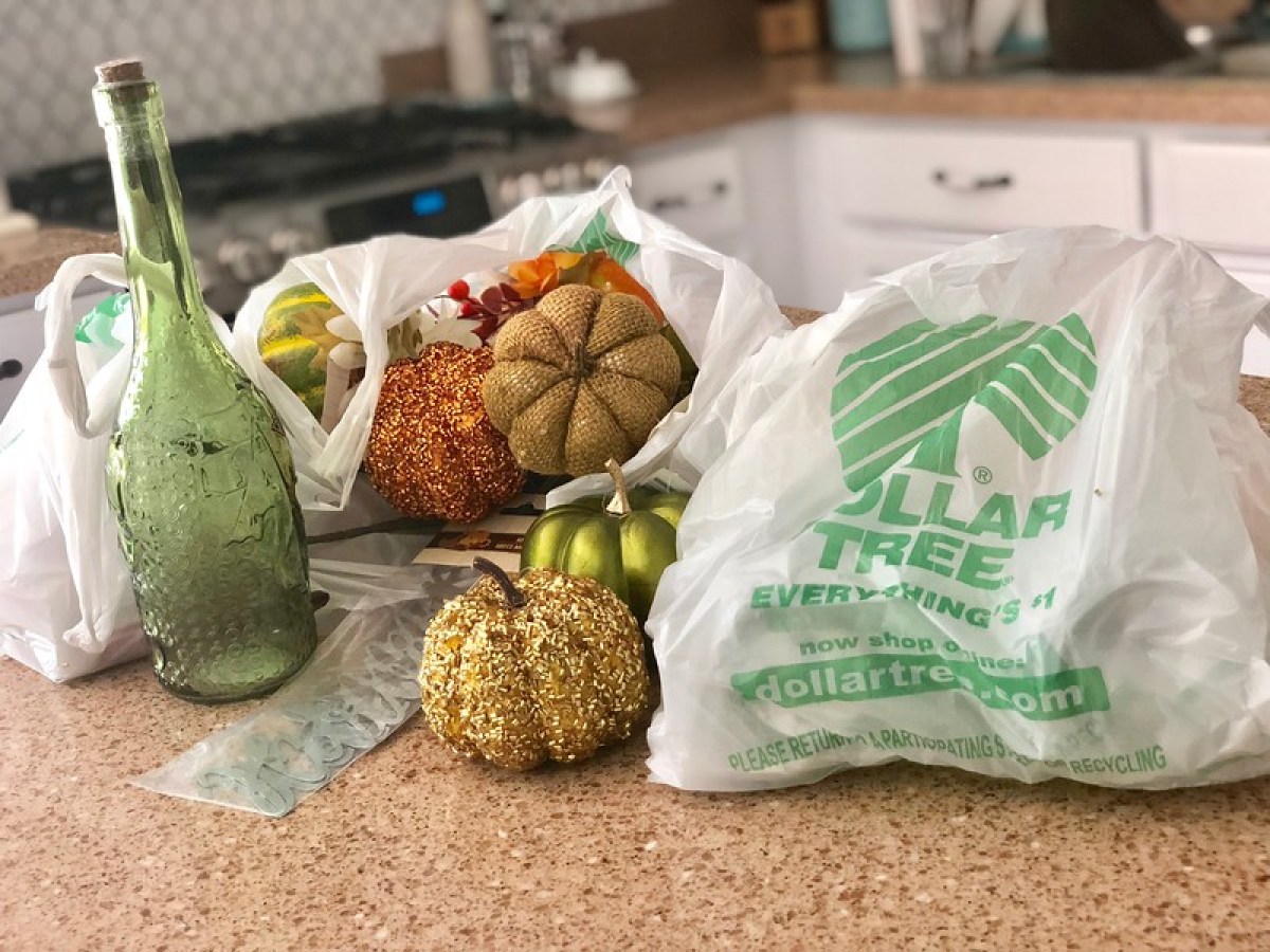 dollar tree fall centerpiece - the items I bought at Dollar tree to make all three looks