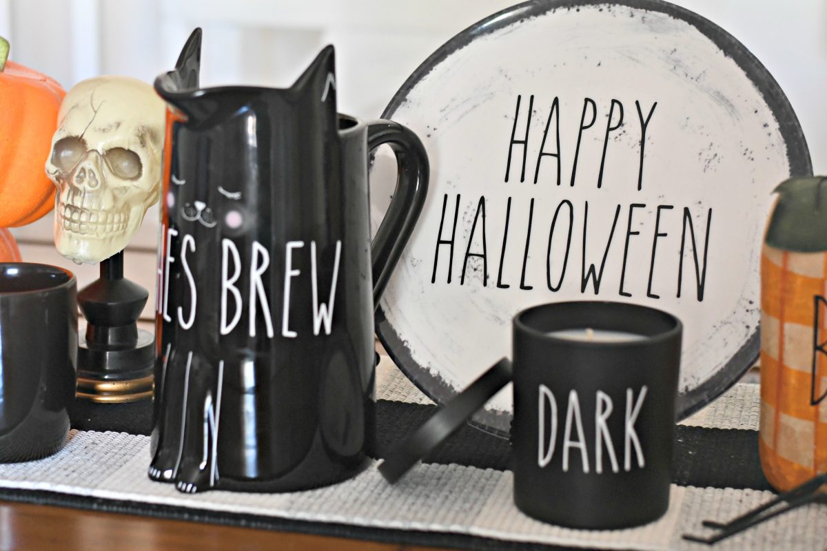 DIY Rae Dunn Inspired Halloween Decor - TJMaxx finds with lettering