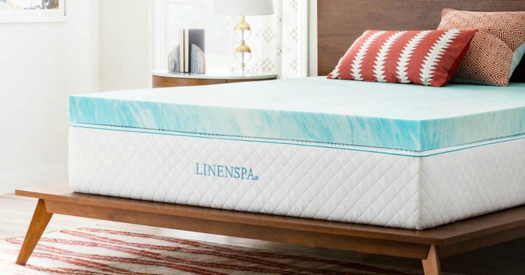 linenspa topper on mattress in bedroom