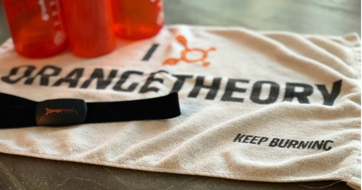 orangetheory fitness towel and drink bottles