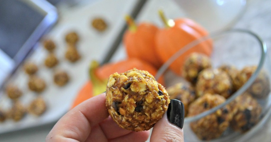 No Bake Pumpkin Oatmeal Energy Bites 