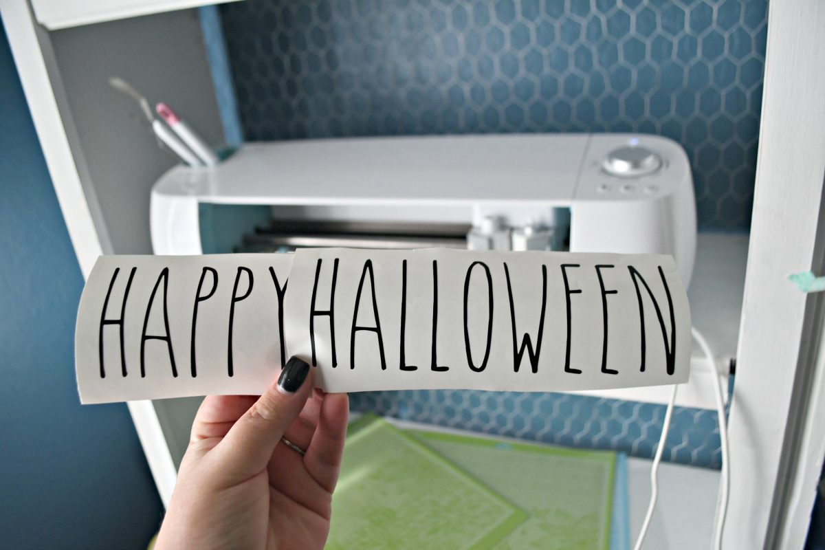DIY Rae Dunn Inspired Halloween Decor - Happy Halloween lettering