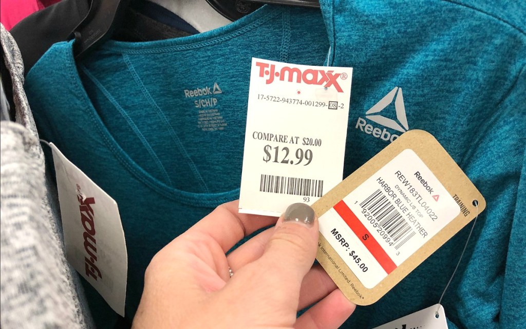tjmaxx shopping finds — price comparison of reebok athletic shirt