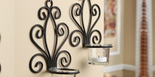 Mainstays Scroll Wall Sconce Candleholders Twin Pack Just $3 at Walmart.com (Only $1.50 Each)