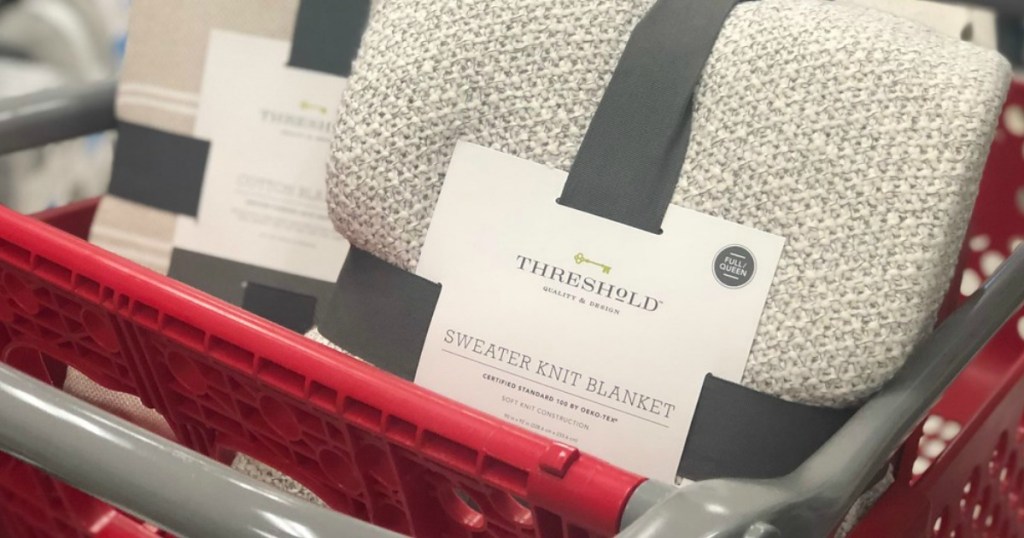 Threshold knit blankets in Target cart 