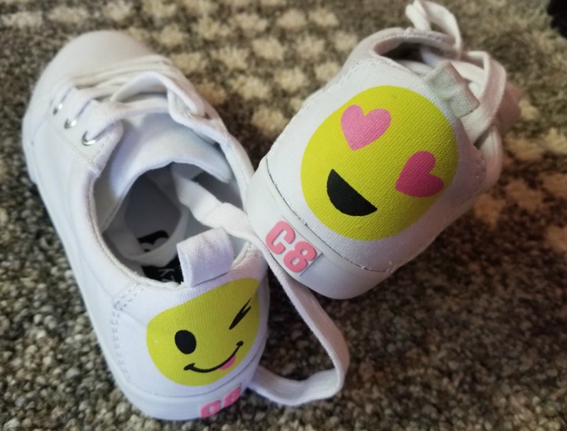 how to shop for a fashionista on a budget – emoji sneakers