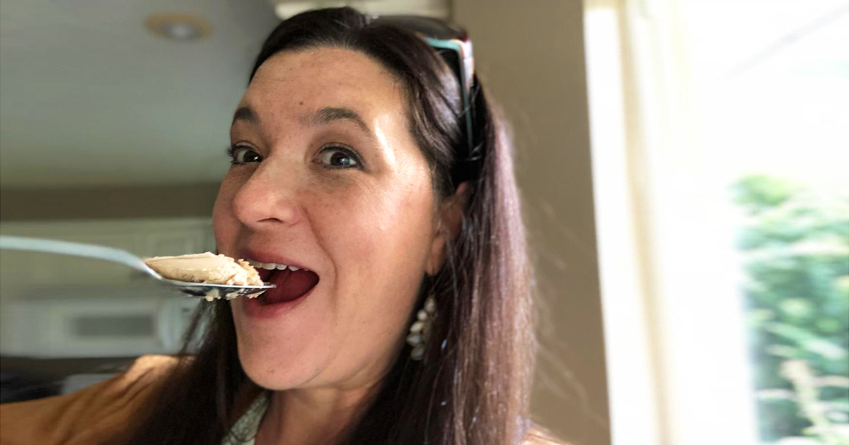 vegetarian meal planning tips for a meat-loving family – Michelle eating ice cream