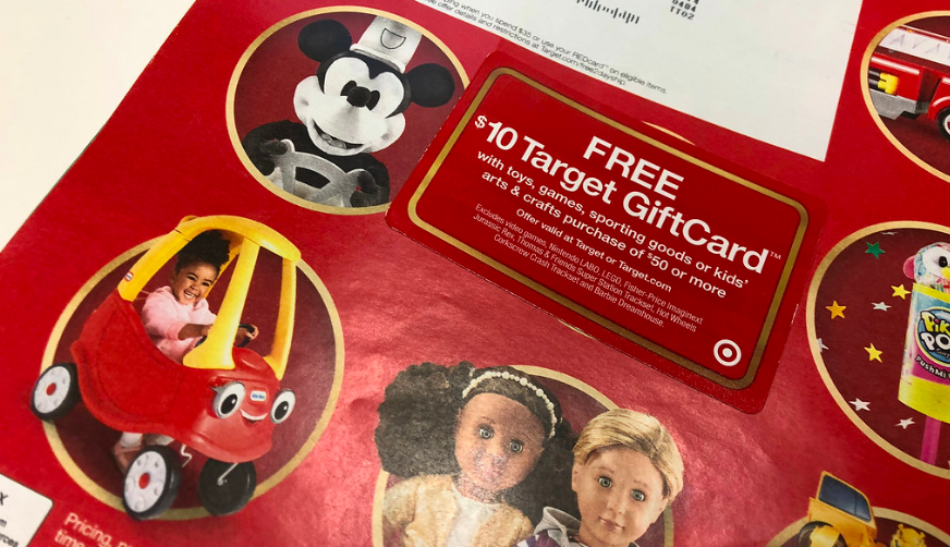 target 2018 toy catalog and gift card – The gift card