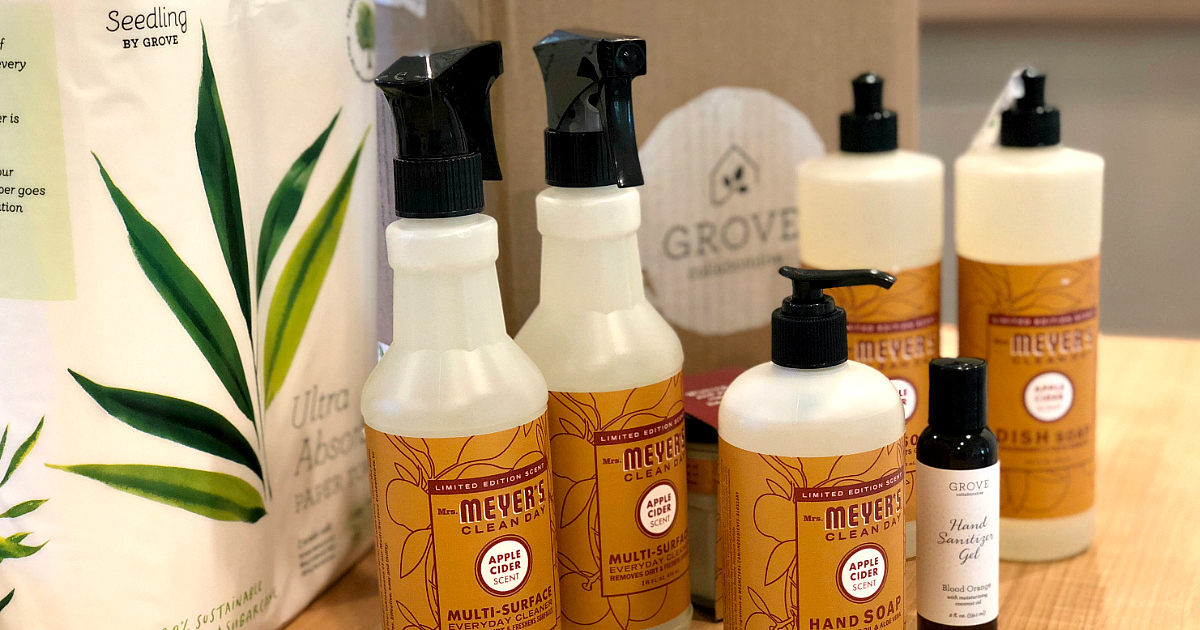 The Grove Collaborative Welcome Box – mrs meyers fall gift set and trio paper towels