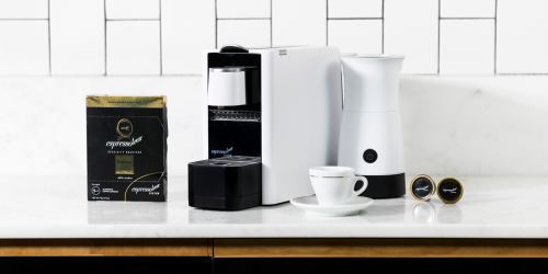 Espressotoria Espresso Machine + 72 Coffee Pods Only $53 Shipped (Over $150 Value)