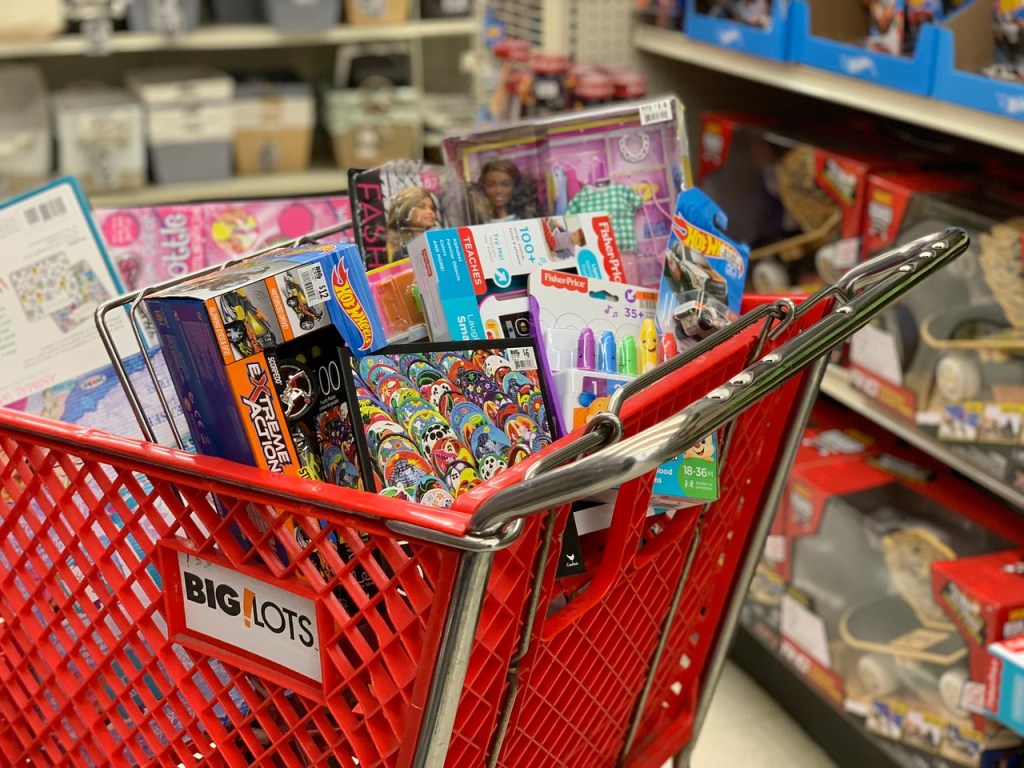 cart full of big lots toys