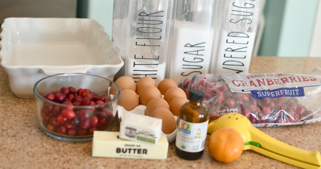 ingredients for cranberry christmas cake