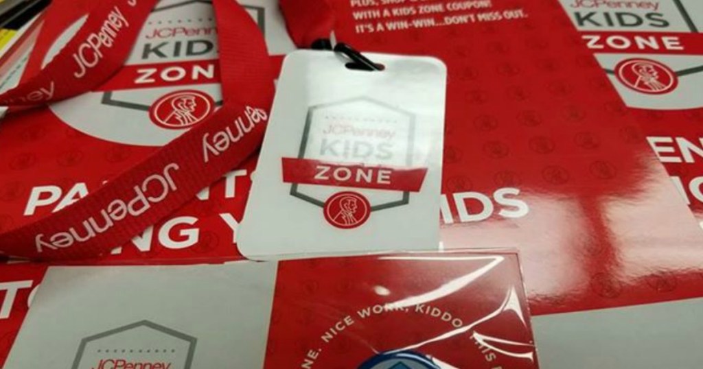 table with JCPenney Kids Zone items