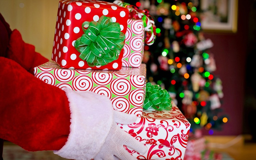 christmas Gifts — playing santa and handing out gifts