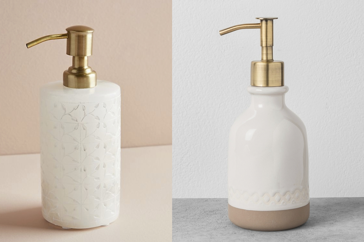 Anthropologie and Target soap dispensers