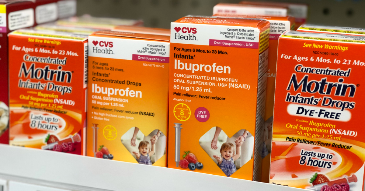 infant ibuprofin recall walmart cvs – medicine on a store shelf