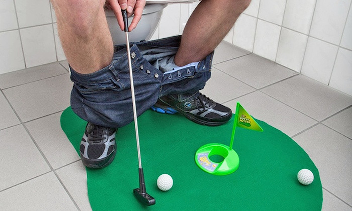White Elephant Gifts, Gag Gifts, Funny Gift Ideas – Potty Putter Toilet Time Golf Game