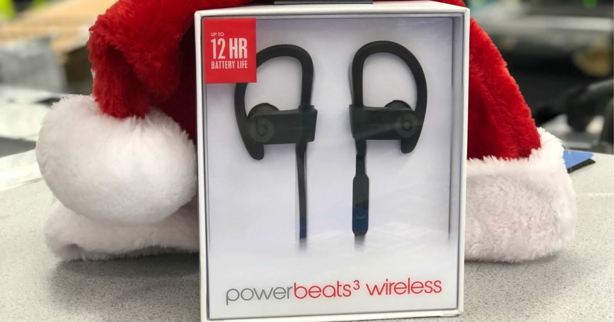 Powerbeats wireless near santa hat