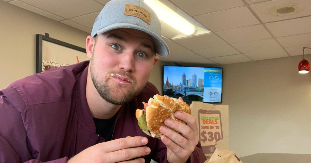 stetson at burger king enjoying a whopper