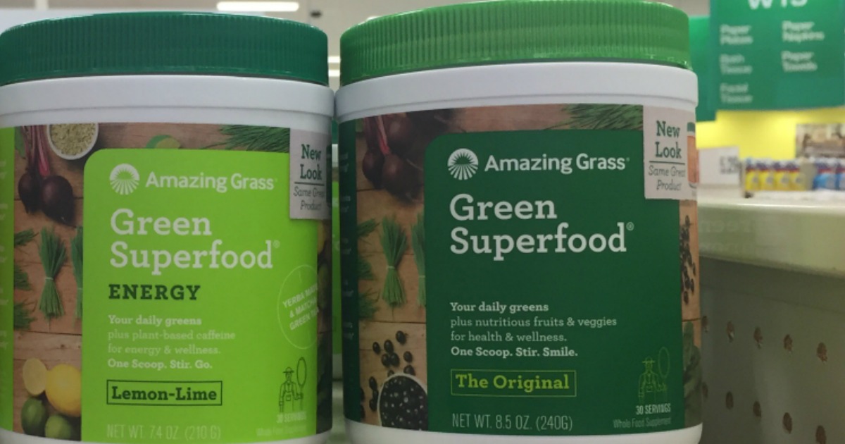 amazing grass containers of original and lemon lime flavored powders