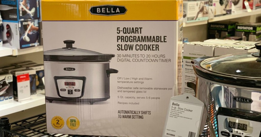 box of bella 5 quart slow cooker in store