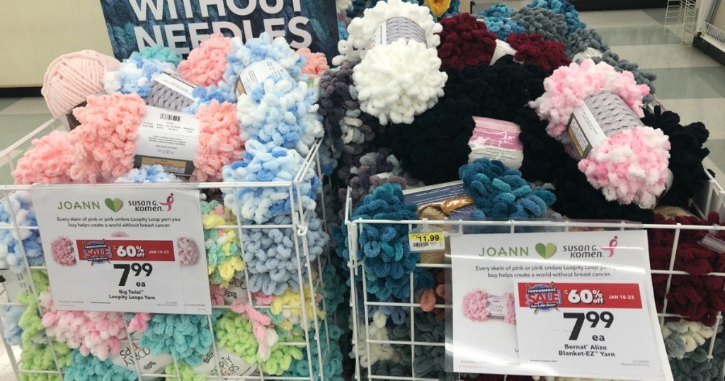 spools of yarn in store