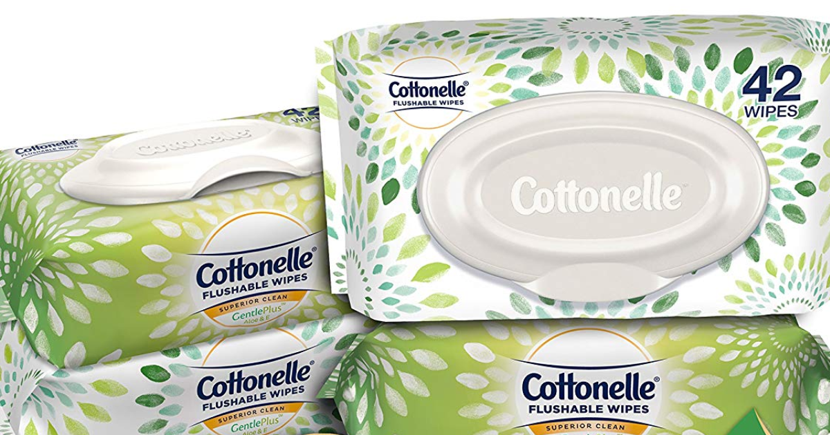 stock image of Cottonelle GentlePlus Flushable Wet Wipes with Aloe & Vitamin E 6-Pack