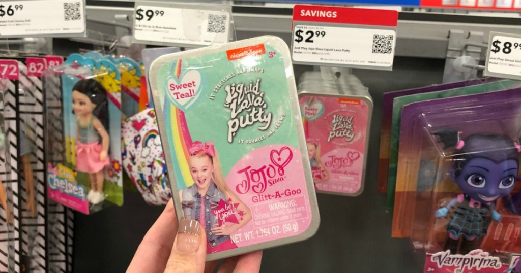 hand holding jojo siwa liquid putty in store