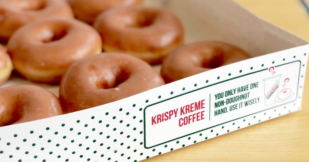 Krispy Kreme doughnuts in box