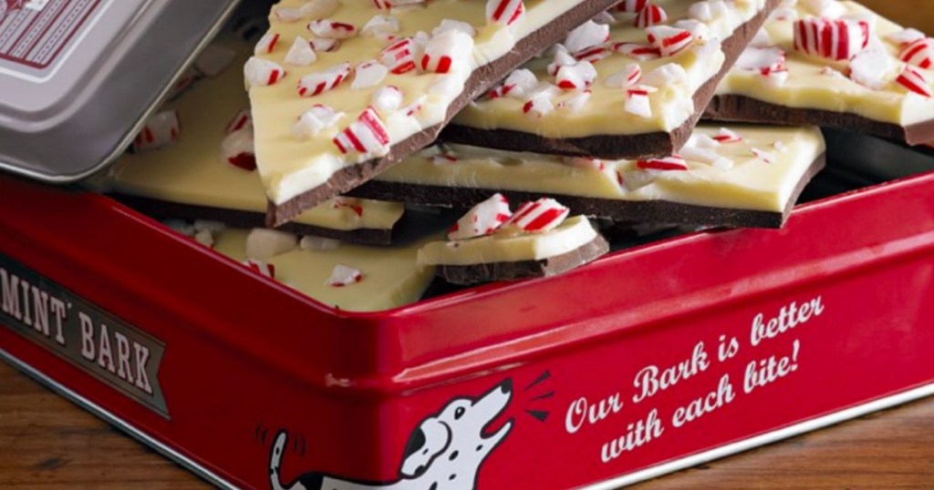 Williams Sonoma Peppermint bark in tin 