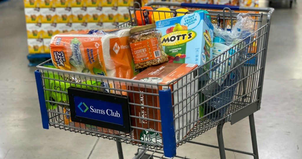 Sam's Club cart full of groceries
