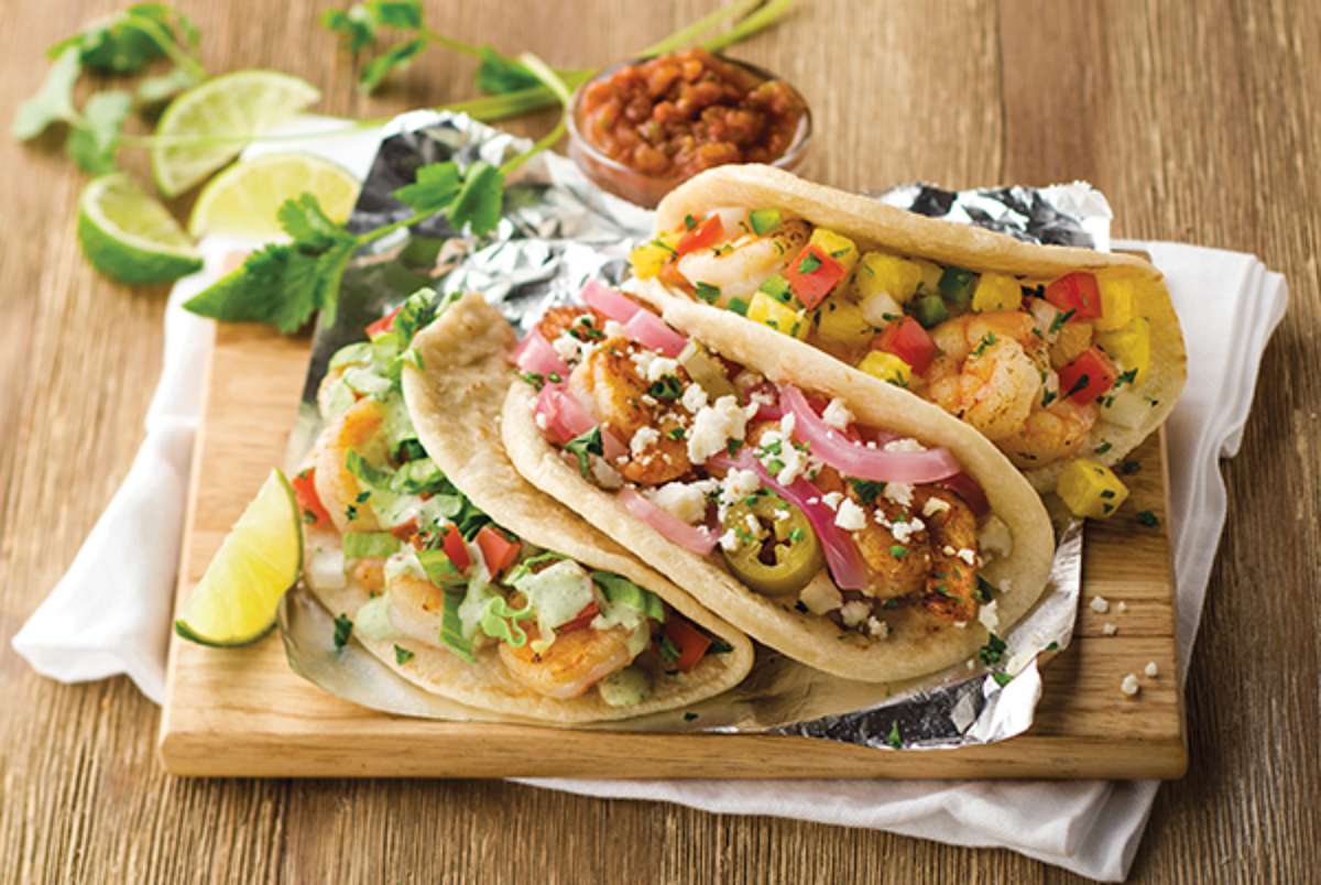 Taco Cabana tacos on a serving tray