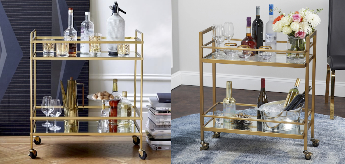 west elm copycat for less money – gold bar carts comparisons side by side