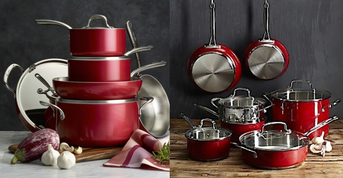 williams sonoma home copycat budget – red cookware set pots and pans comparisons side by side