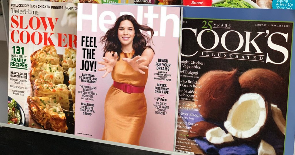 magazines on display at store