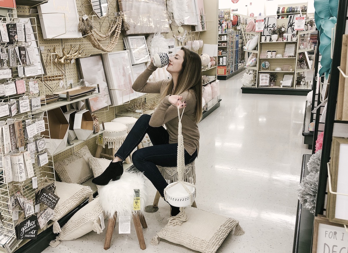 sara with boho items at hobby lobby