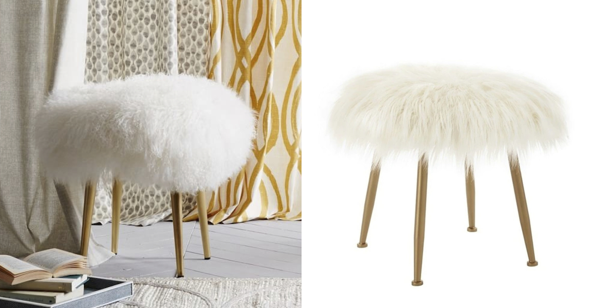 west elm copycat for less money – fur stools comparisons side by side