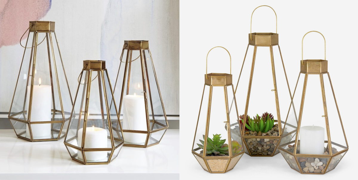 west elm copycat for less money – faceted glass brass candle holders comparisons side by side