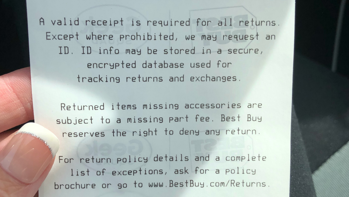 Best Buy receipt – ID required