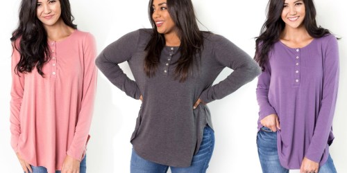 Women’s Long-Sleeve Tunic Or Plus Size Sweater Just $12.95 Shipped