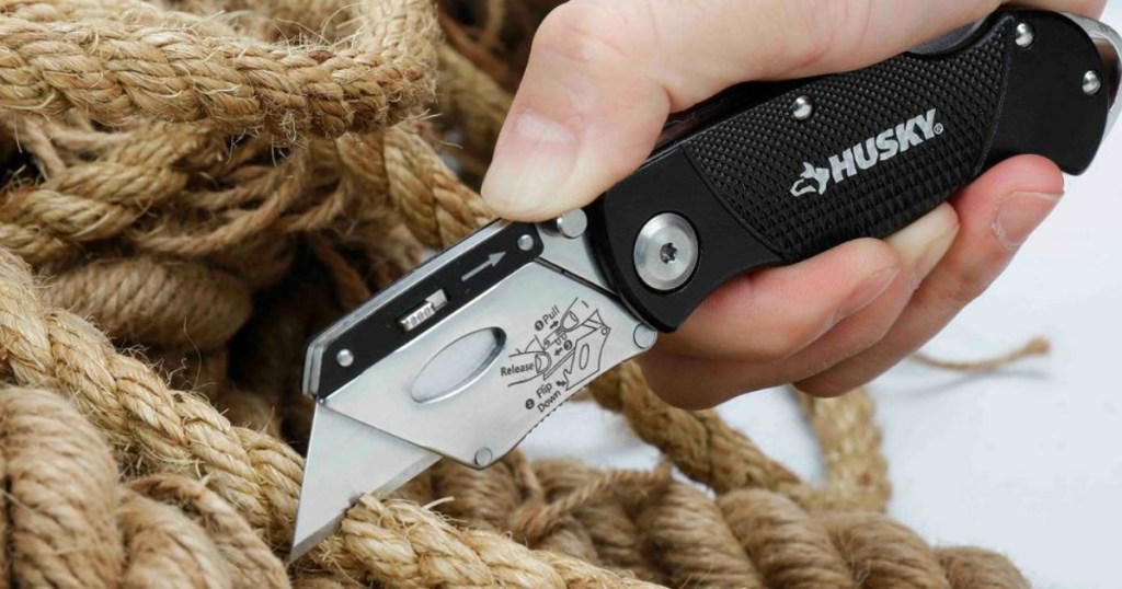 Husky Folding Lock-Back Knife Open