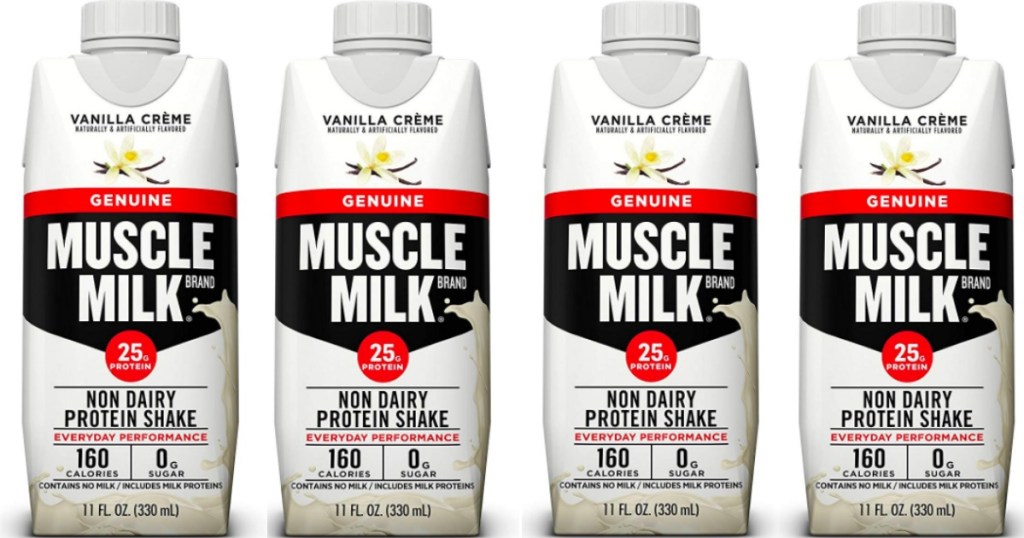 Muscle Milk Vanilla Creme Protein Shake cartons