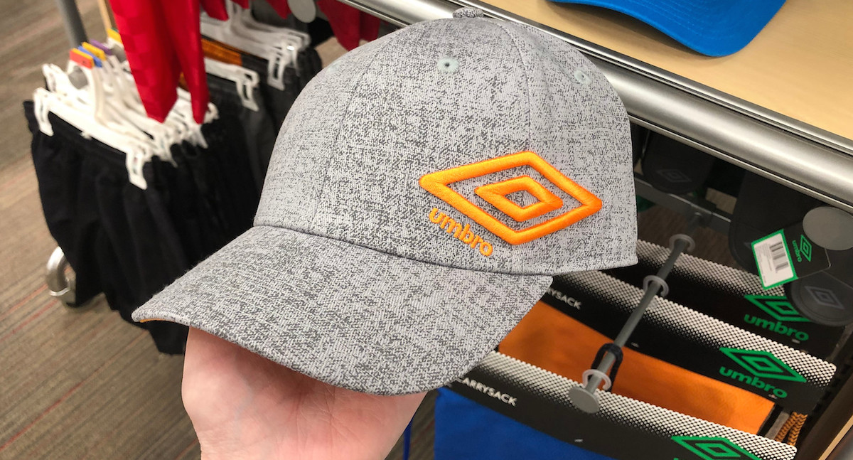 gray and orange hat