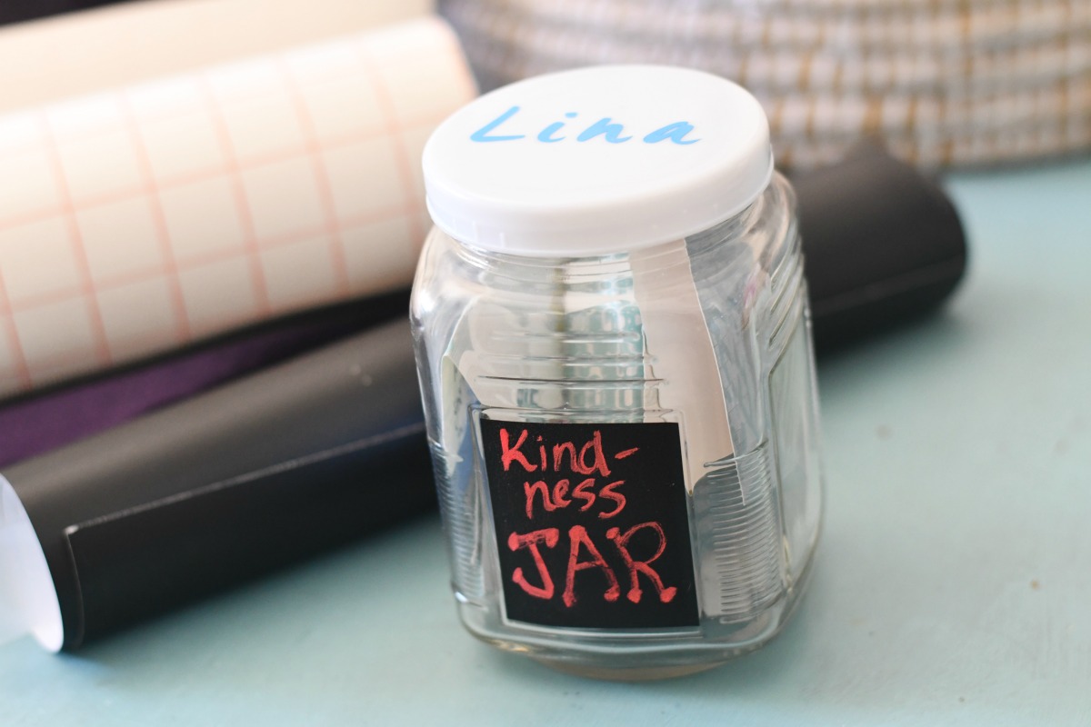 Lina's jar and a chalkboard label