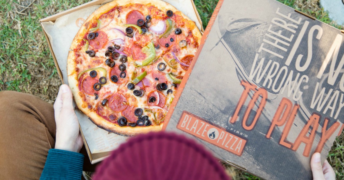 Blaze pizza in an open pizza box